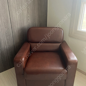 포홈 1인용 갈색 가죽소파/1인쇼파/갈색 쇼파/가죽 쇼파/ 앤틱 소파
