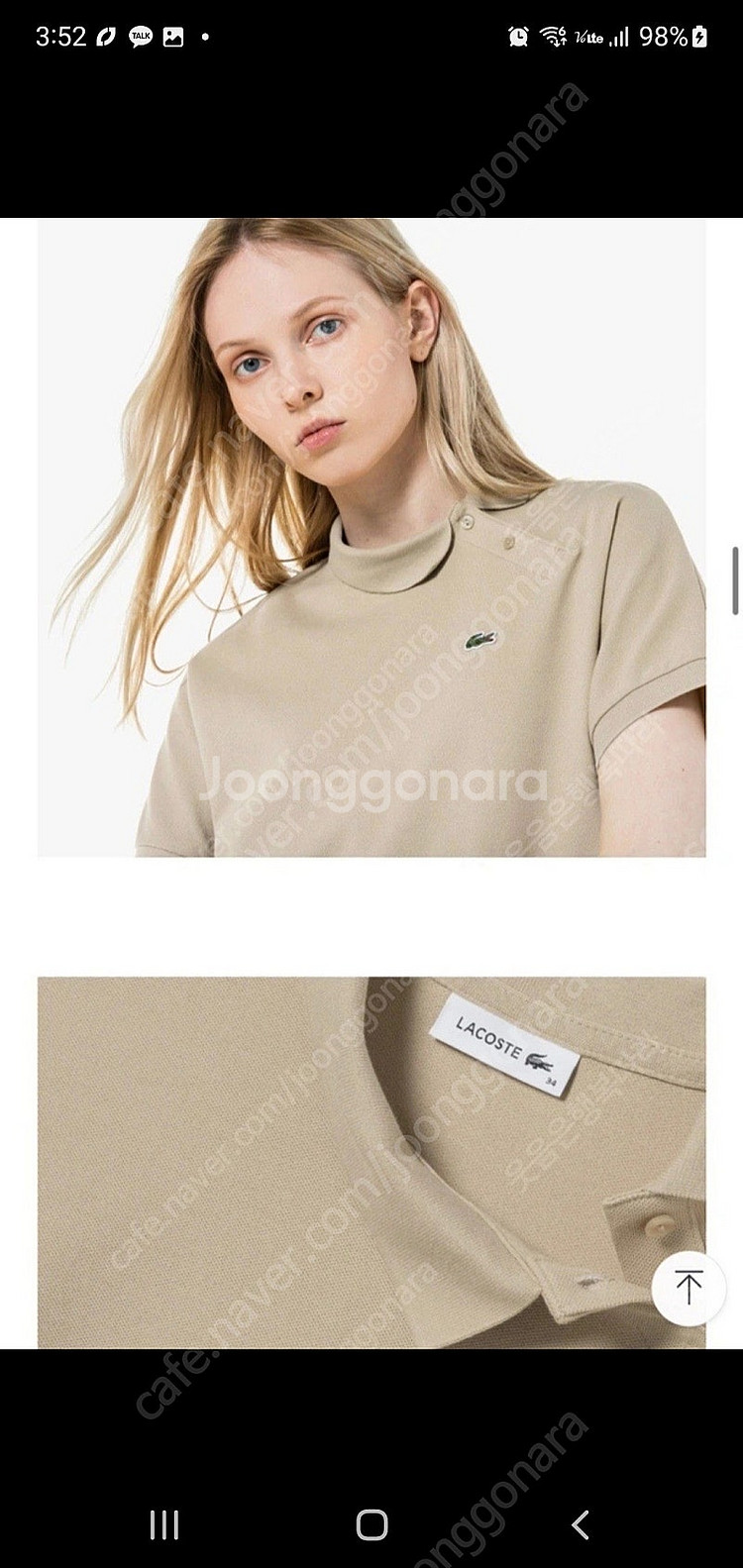 라코스테 사선 티셔츠 34사이즈--2