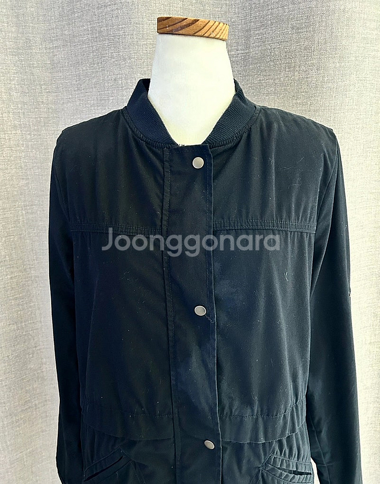 BLUEREIMS 블랙 트렌치코트 면100 허리스트링,...--3