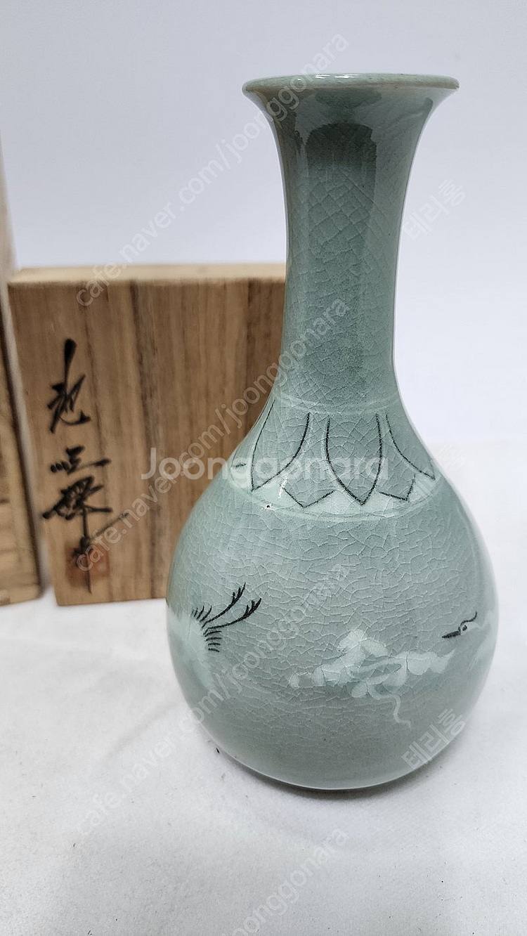 도암 지순탁 고려청자 도자기화병--4