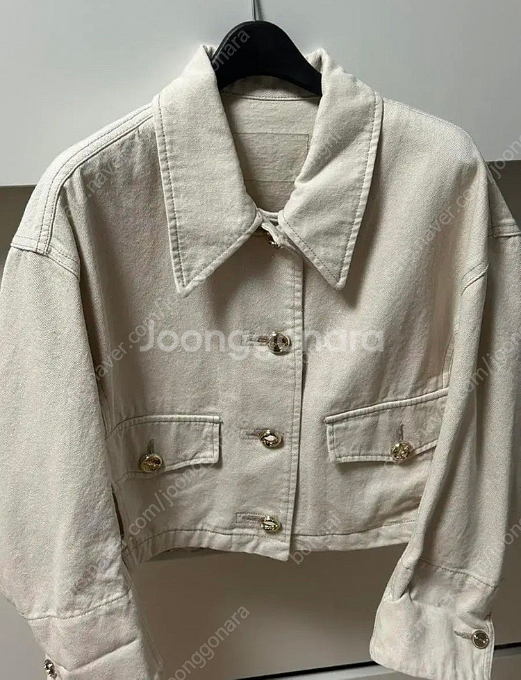 MINE 마인 크림 플랩 데님 자켓--5