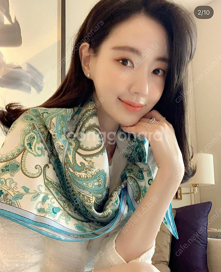 아비나펠르 엔돌핀오 오칸 페이즐리 민트 실크100 미사...--0