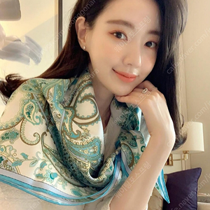 아비나펠르 엔돌핀오 오칸 페이즐리 민트 실크100 미사용 보관품 새상품 판매(엔도르)