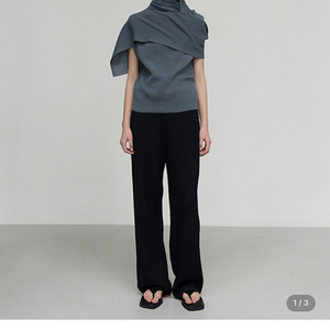 LE17SEPTEMBRE/ COTTON BLEND KNIT TOP+MUFFLER/BLUE/ 블루