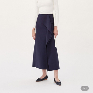 렉토 RECTO FOLDED SPLIT LONG SKIRT (NAVY) / M사이즈