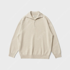 [03] 24AW 어나더오피스 볼륨 하프 집업 니트 Ecru