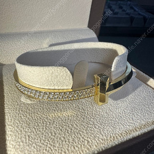 티파니 T팔찌 18k 하프다이아세팅