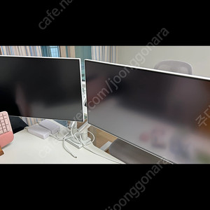 주연테크 모니터 2대 + 모니터암