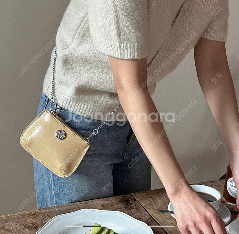 꼬떼드무아 에크린 미니 더블 체인백 버터 색상--1