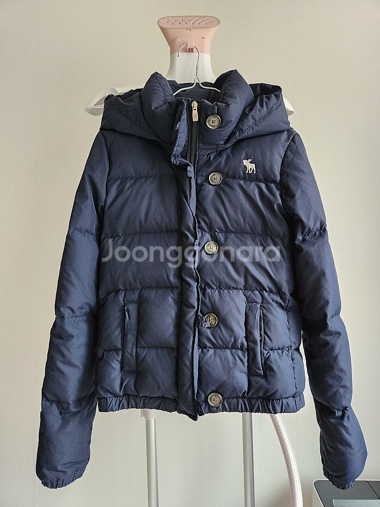 아베크롬비 덕다운 패딩 키즈XL 네이비--1