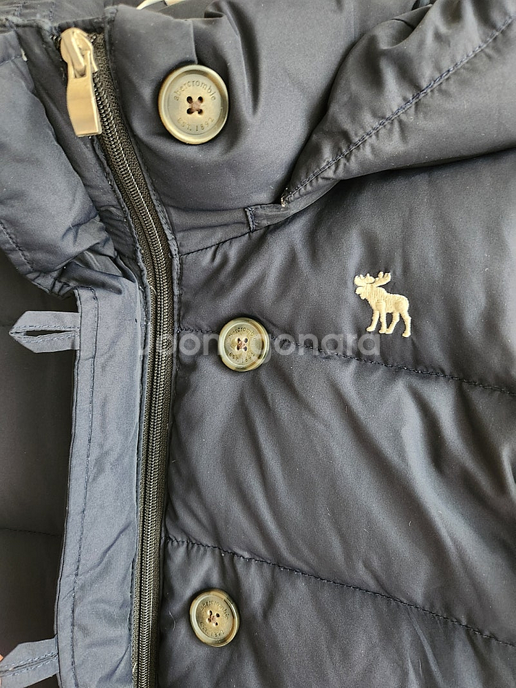 아베크롬비 덕다운 패딩 키즈XL 네이비--3