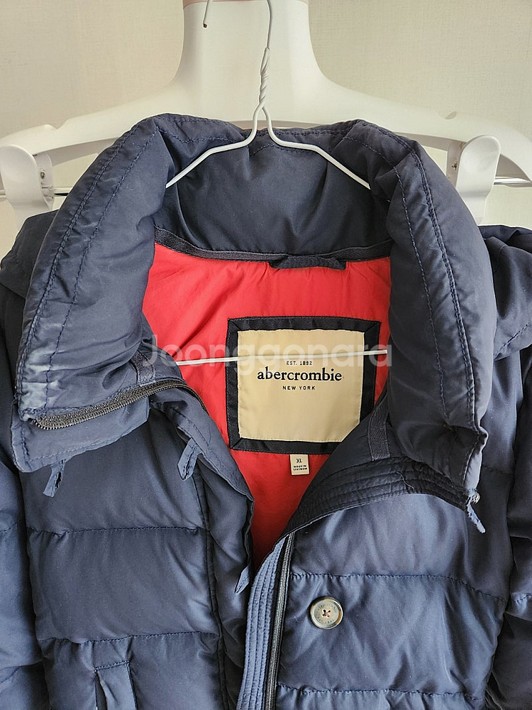 아베크롬비 덕다운 패딩 키즈XL 네이비--4