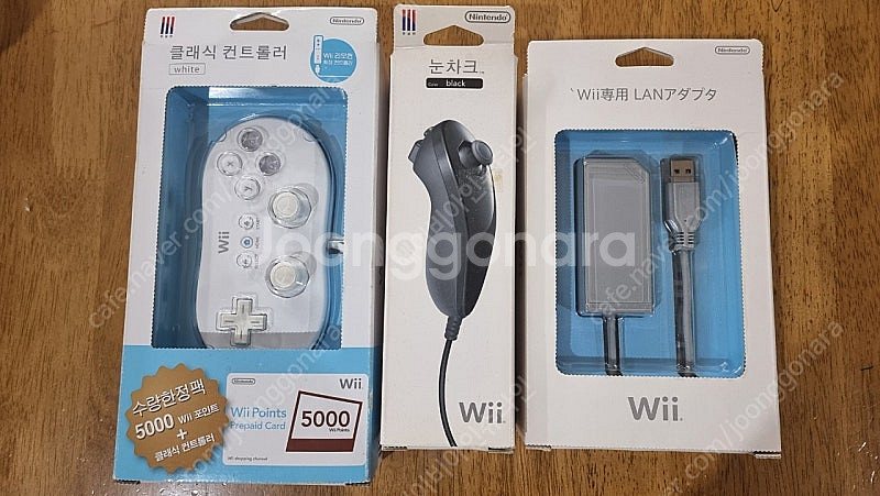 Wii 클래식컨트롤러+눈차크+위선랜아답터 일괄--0