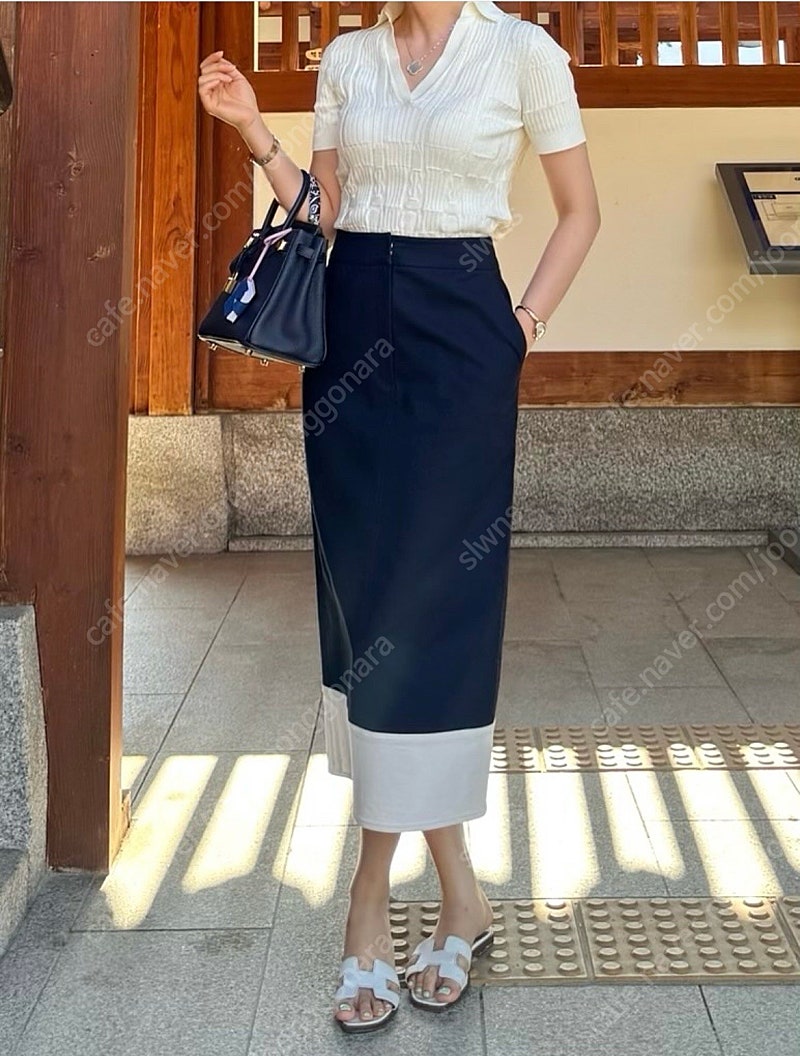 자스민케이 컬러블록 스커트 새상품