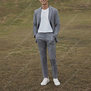 (100) 남성용 지오지아 여름 경량 스판 데일리 캐주얼 수트 정장 셋업