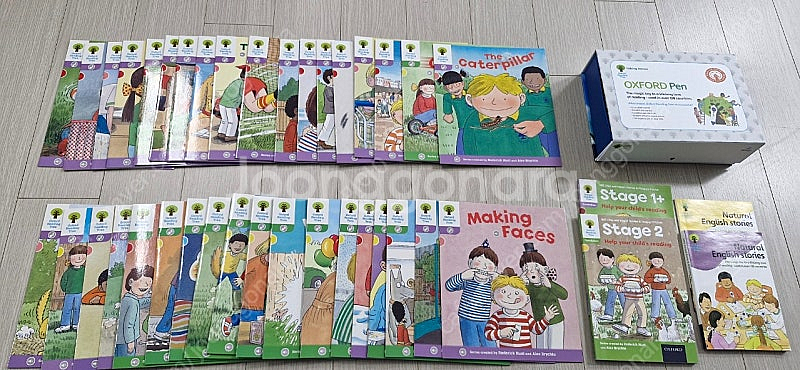 옥스포드 리딩트리 ORT 1+ ~ 2단계 사운드북36권, 옥스포드 정품 리딩펜, 리딩북2권, 가이드북2권 새제품상태--0