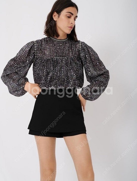 [새상품] maje 마쥬 블랙 스팽글 블라우스 1--2