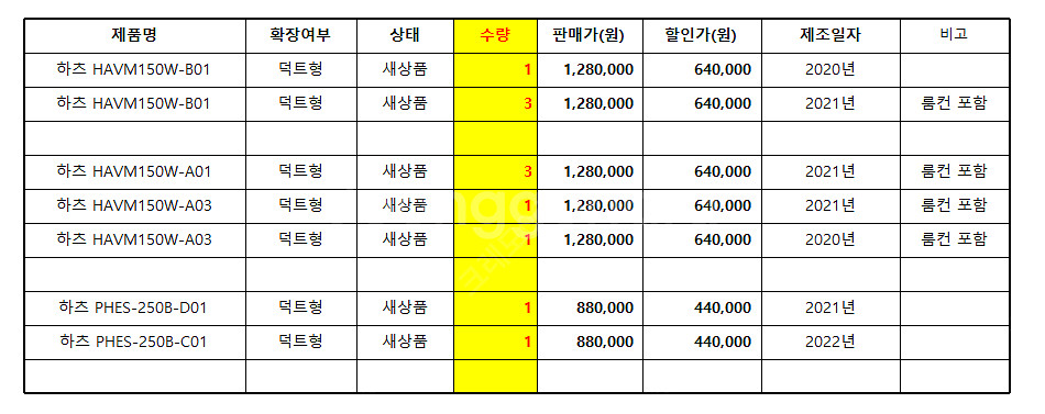 [바움]하츠 전열교환기 환기장치 단순교체용 50% 특가...--1