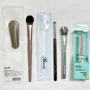 뮤드 블러셔 브러쉬 + 르브와 7608FA 컨실러 브러쉬 + 필리밀리 실리콘 립앤치크 브러시 934 + 네이밍 브러쉬 (택포)