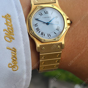[정품] 까르띠에 산토스 옥타곤 18K 옐로우골드 올금통 오토 LM 라지사이즈 (Cartier Santos Octagon Solid 18K YG LM)
