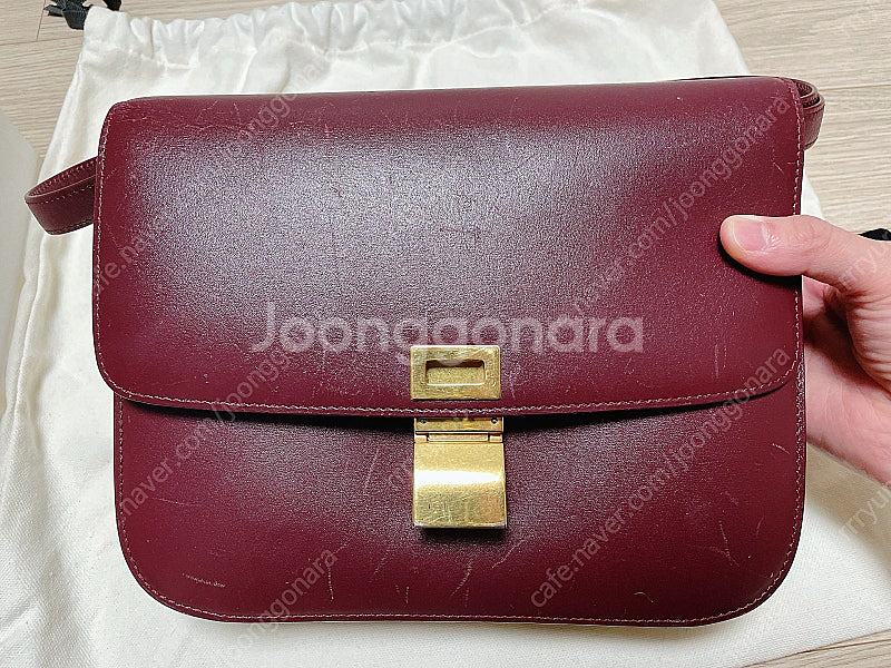 셀린느 클래식박스 버건디--8