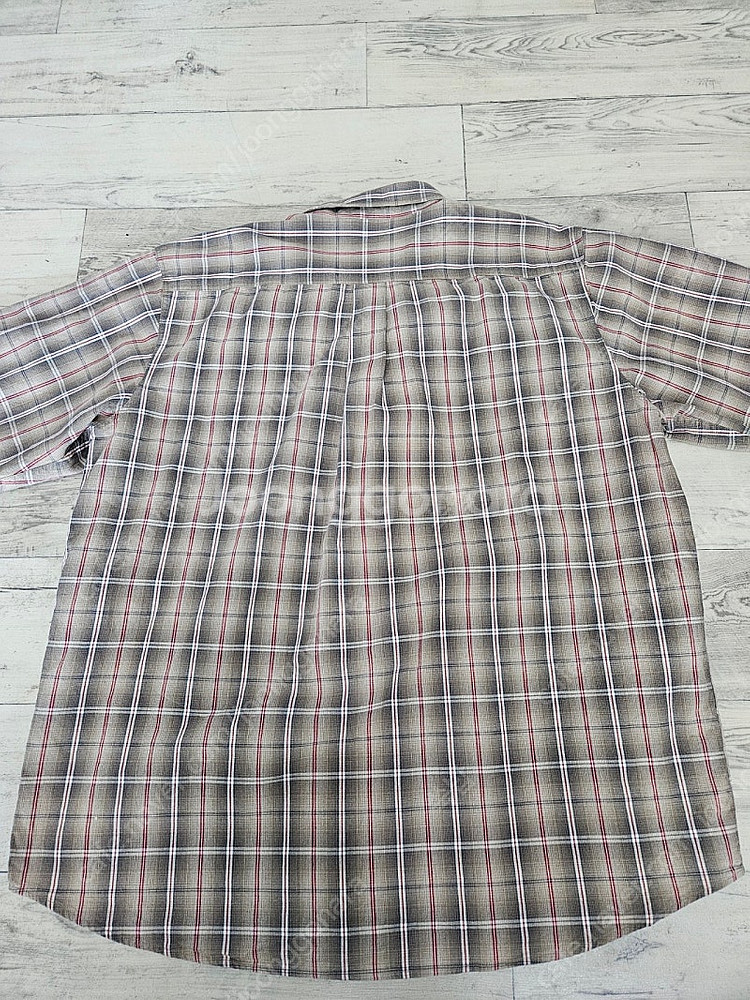 (xl)칼하트 빈티지 체크 반팔셔츠 브라운--1