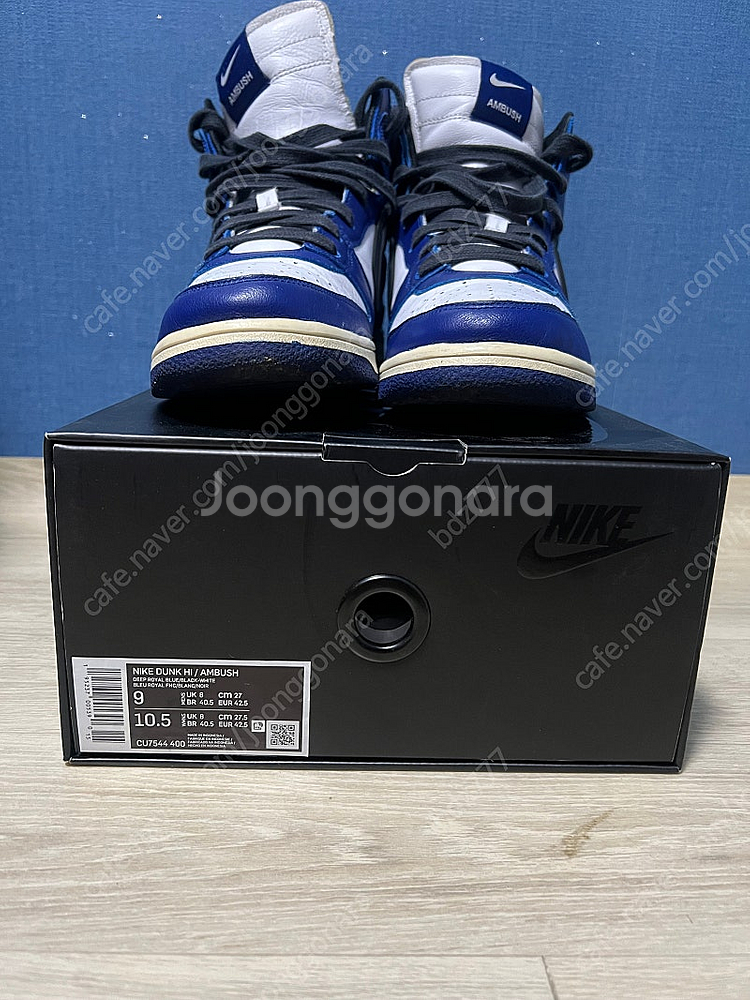 나이키 덩크하이 x 앰부쉬 딥 로얄 블루 270mm--0