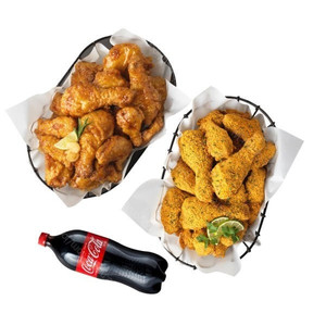 bhc (뿌링클, 맛초킹, 후라이드 양념치킨, 골드킹) / 교촌치킨 허니콤보 레드콤보 반반콤보 레허순살/ 도미노피자 포테이토 피자 / 황금올리브 닭다리 콤보 외 여럿