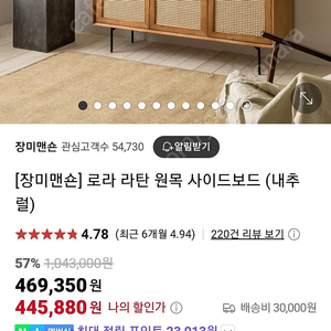 장미맨숀 라탄수납장 팔아요(전남 화순)