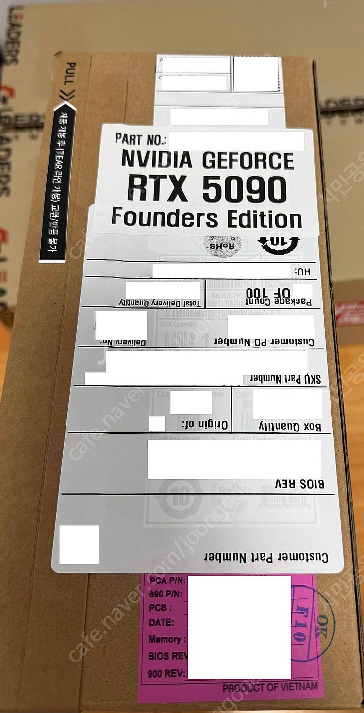 RTX 5090 FE 파운더스 에디션 미개봉 새제품--0