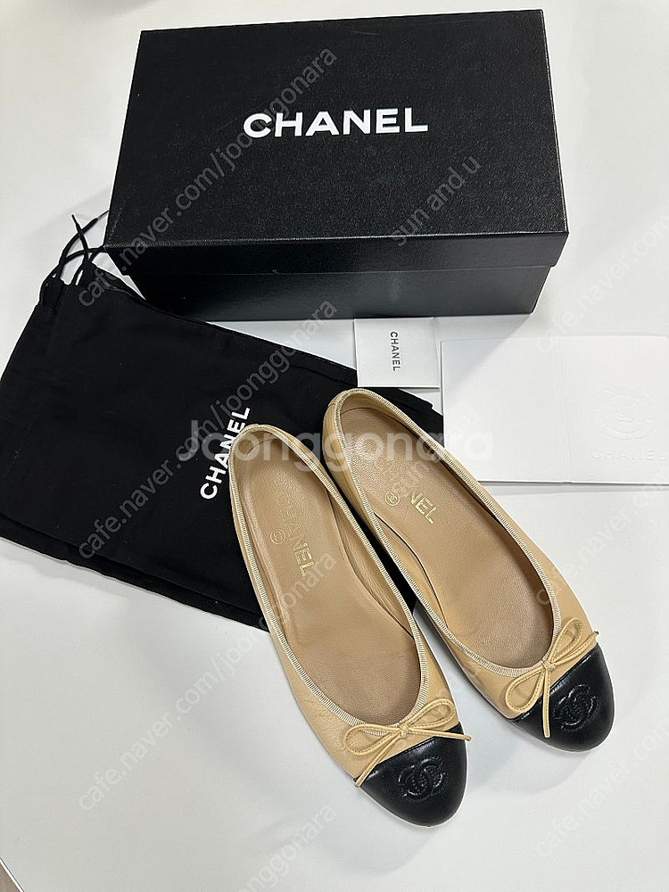 샤넬 발레리나 플랫 투톤 38--0