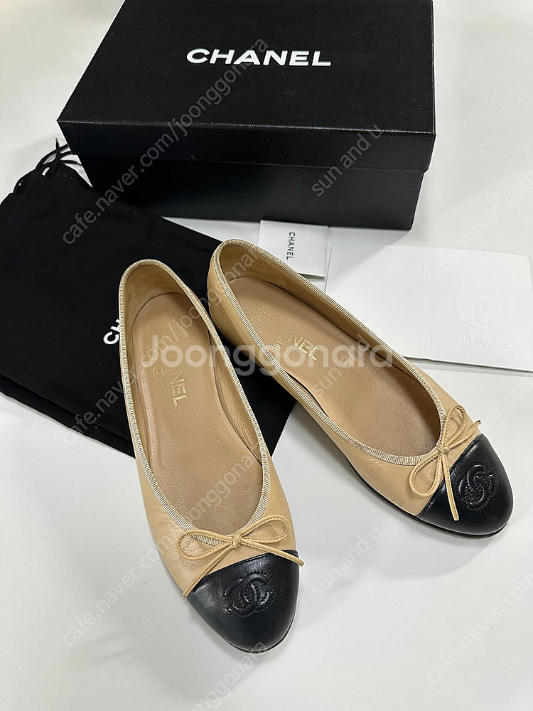 샤넬 발레리나 플랫 투톤 38--1