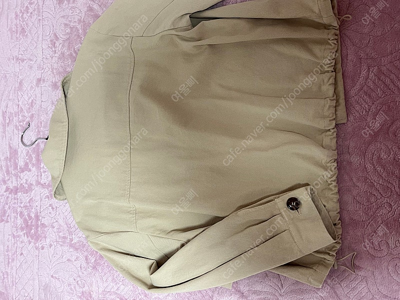 봄 베이지 코튼 숏 자켓 스트링 데님--1