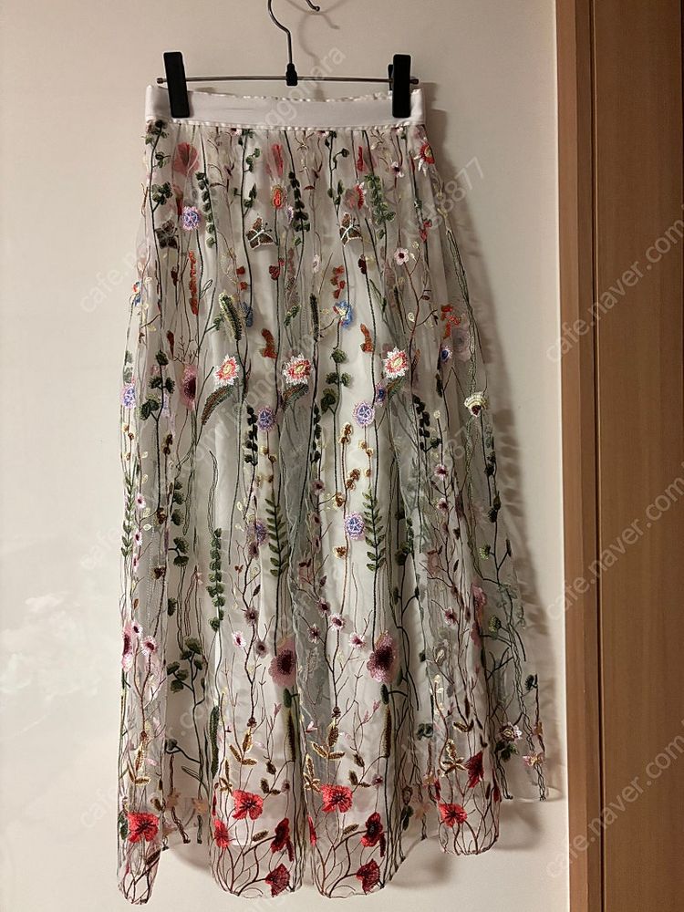 한스스타일 플라워 꽃자수 스커트 샤 망사치마 이미지