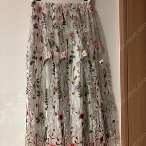 한스스타일 플라워 꽃자수 스커트 샤 망사치마 이미지