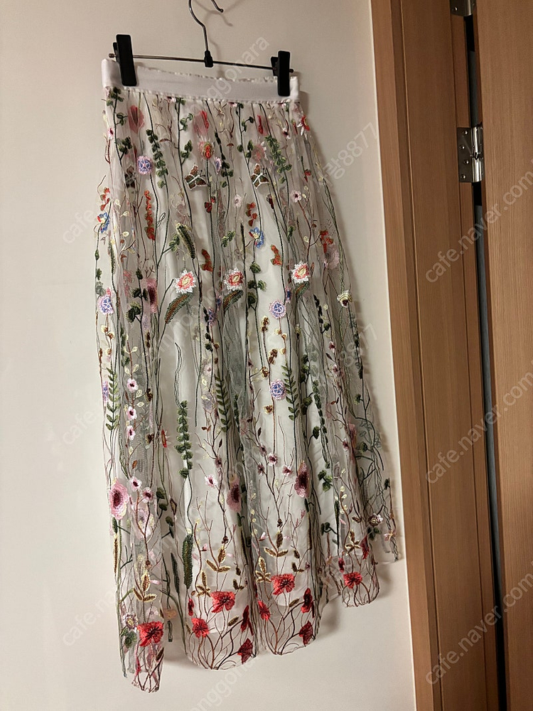 한스스타일 플라워 꽃자수 스커트 샤 망사치마 이미지