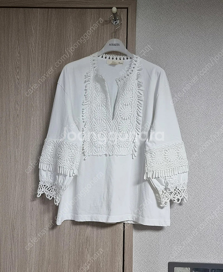 제평 essa couture 레이스 티블라우스--2