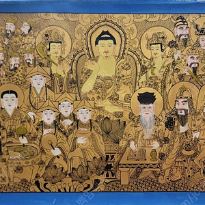 3*6자 금바탕 먹선 아미타 종합탱화 불교그림 판매