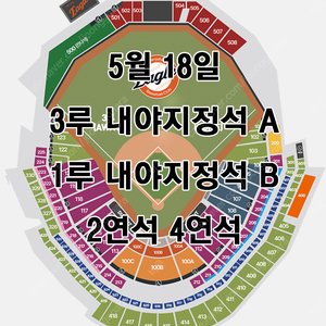5/18일 한화 VS SSG ️ 2연석 4연석 통로