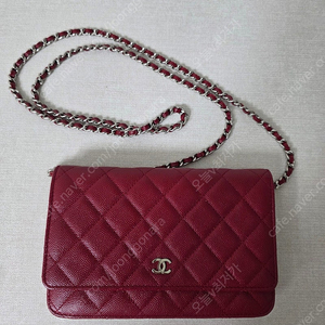 샤넬 캐비어 WOC 미니 레드 체인 숄더백