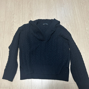 미쏘 후드 꽈배기니트 m