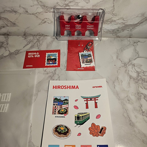 새상품-히로시마 한정판 굿즈/ 히로시마 키링&스티커 + 엔화 동전지갑 +여기어때 해외숙소 10% 할인쿠폰