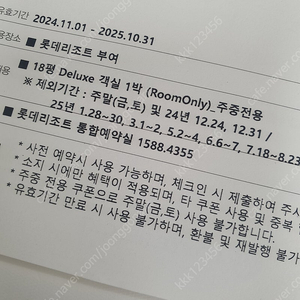 부여 롯데리조트 숙박권
