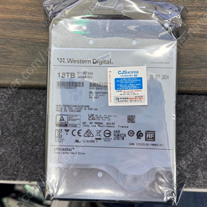 WD 울트라스타 HC550 18TB(국내-기업용) 새제품 판매합니다.