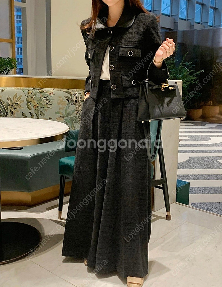 바이씨니 제작 레더카라트위드셋업 블랙--0