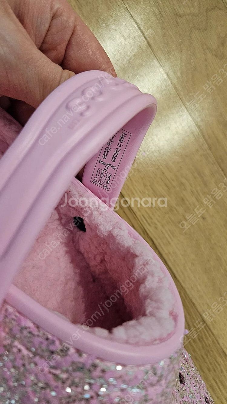 (새상품, 택포) 여아 글리터 털크록스 (플라밍고색, ...--2