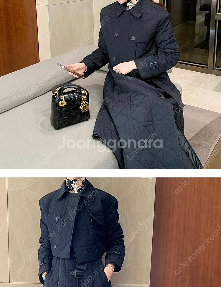 바이씨니 제작 패딩트렌치자켓 블랙--3