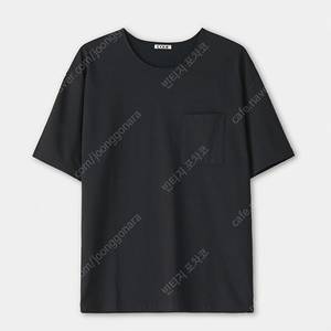 [M] 쿠어 수피마 코튼 세미오버핏 U넥 반팔 티셔츠 블랙
