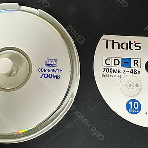 다이요유덴 That's CD 700MB 48x 세라믹 코팅 공CD 3장 팝니다.