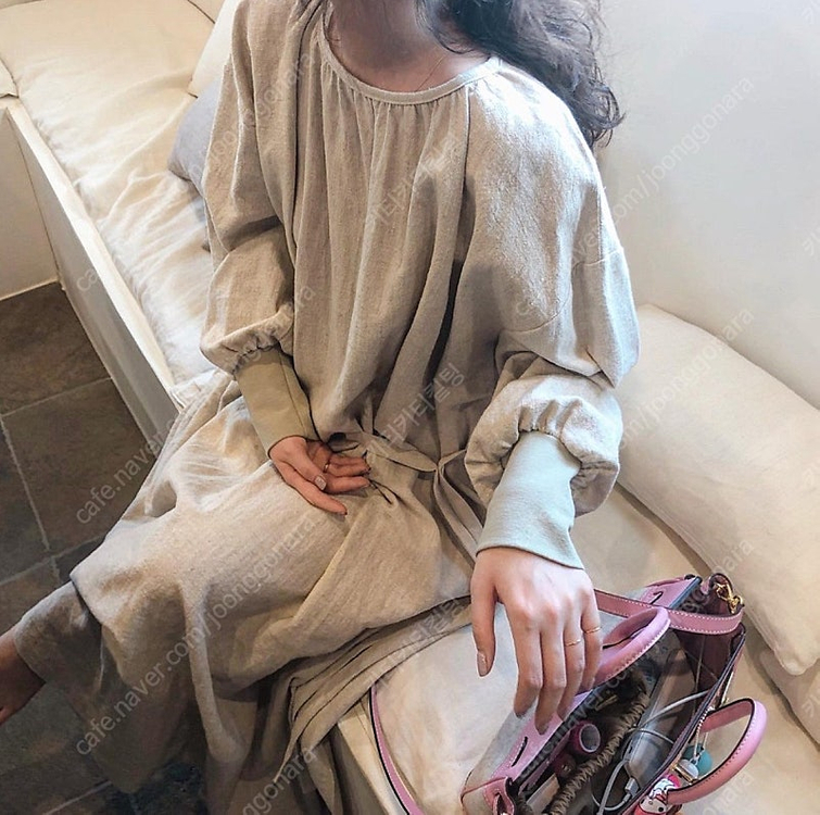 (새제품)율하네 시보리린넨원피스--2